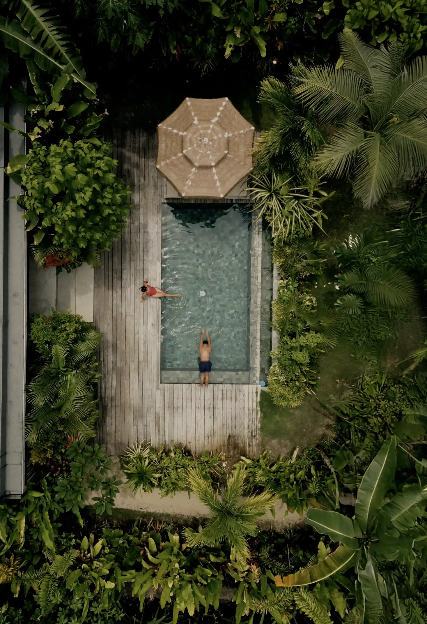 Aerial view of the pool