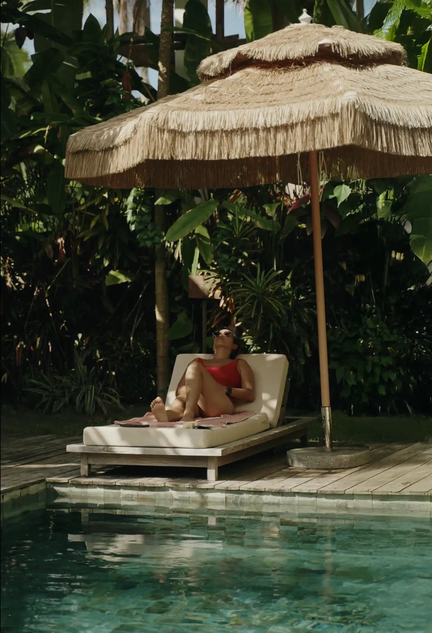 Poolside sun loungers